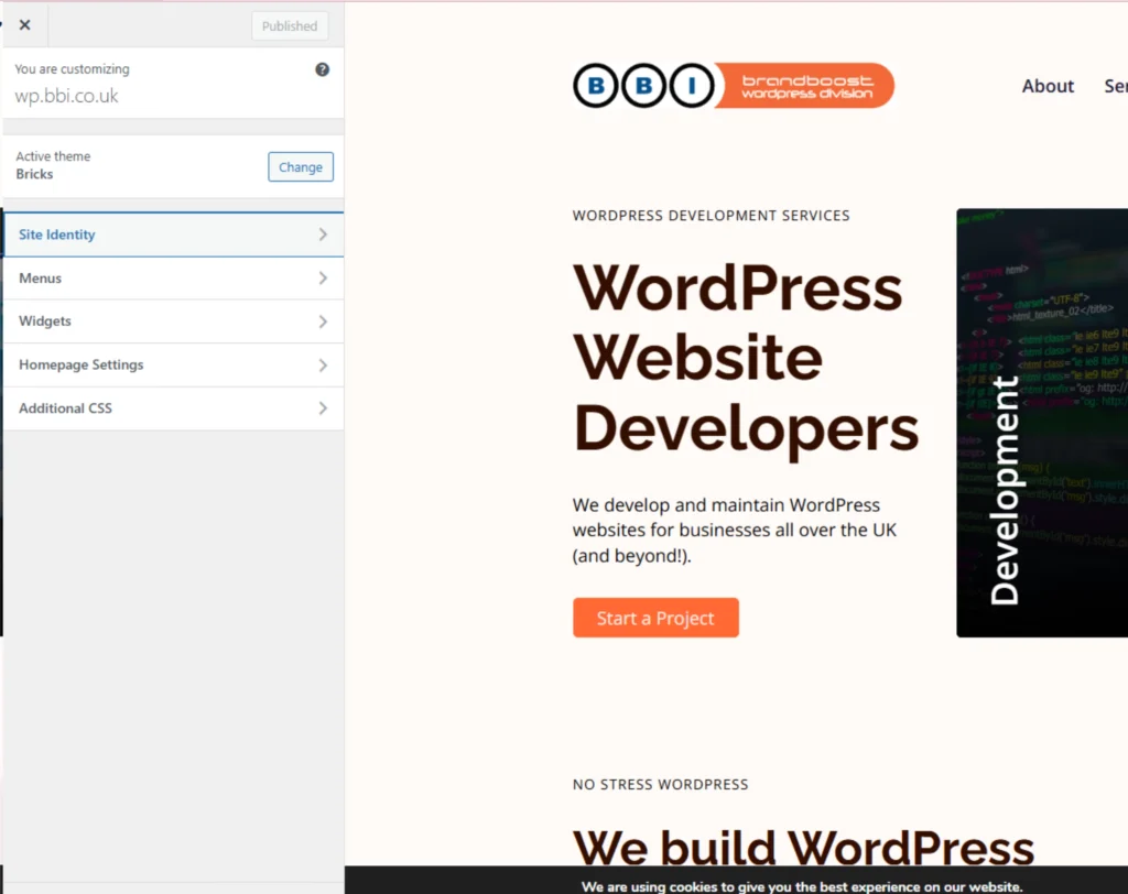 Making it your own with the WordPress Customiser
