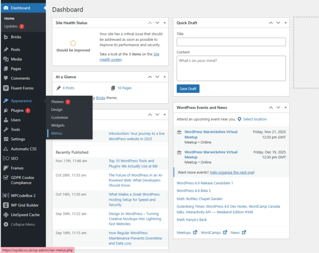 Setting up your navigation menu and essential widgets