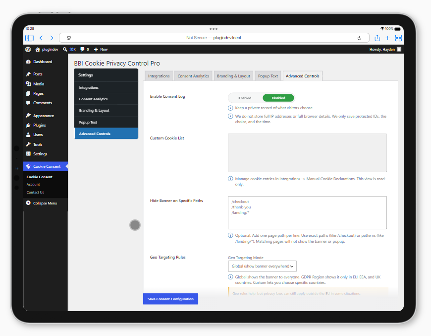 BBI Cookie Privacy Control Pro